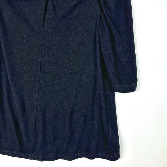 Rebecca Taylor Black Short Sleeves Knotted Front Wool Blend Top Size Medium M - Picture 5 of 9